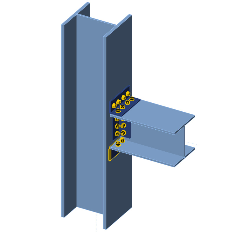 Beam To Column Connection Using Angle Cleats | IDEA StatiCa